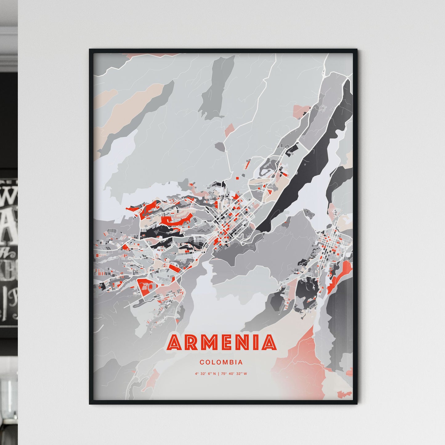 Colorful ARMENIA COLOMBIA Fine Art Map Modern