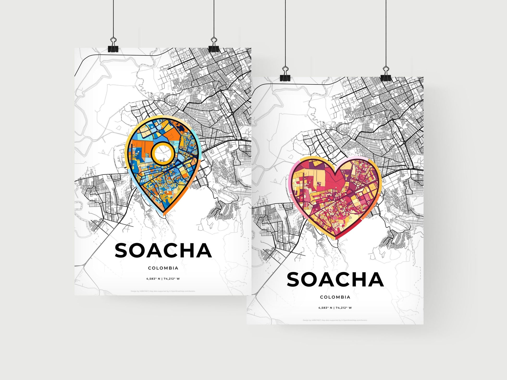 Soacha Colombia art print for couples