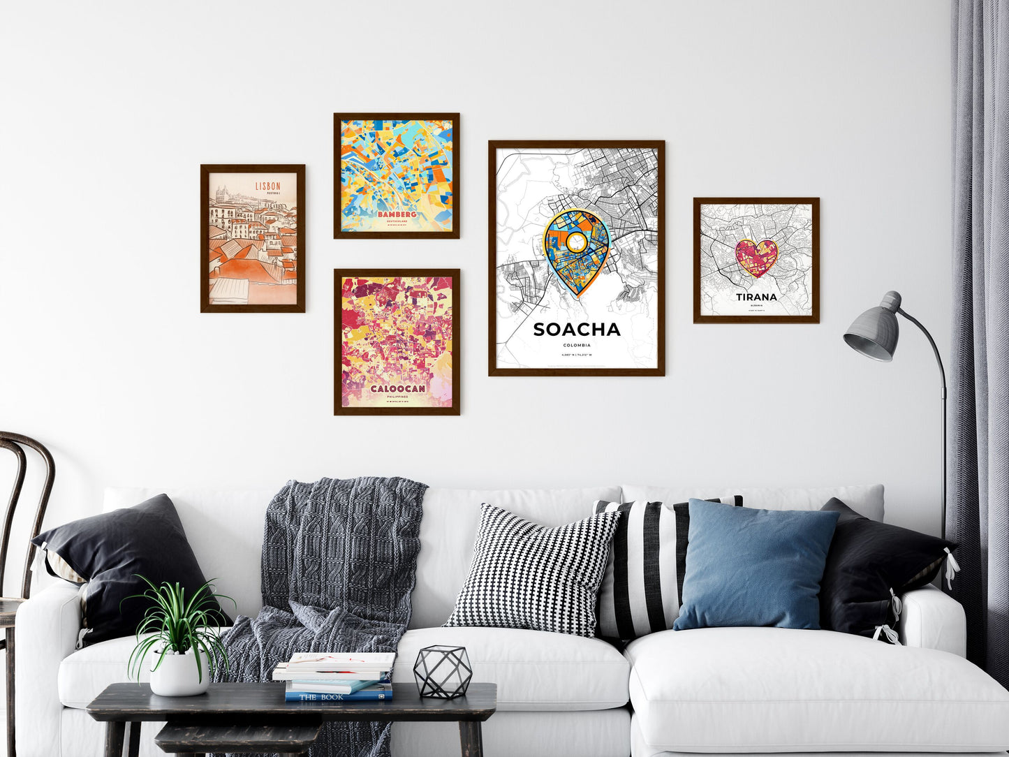 Soacha Colombia wall art with creative maps