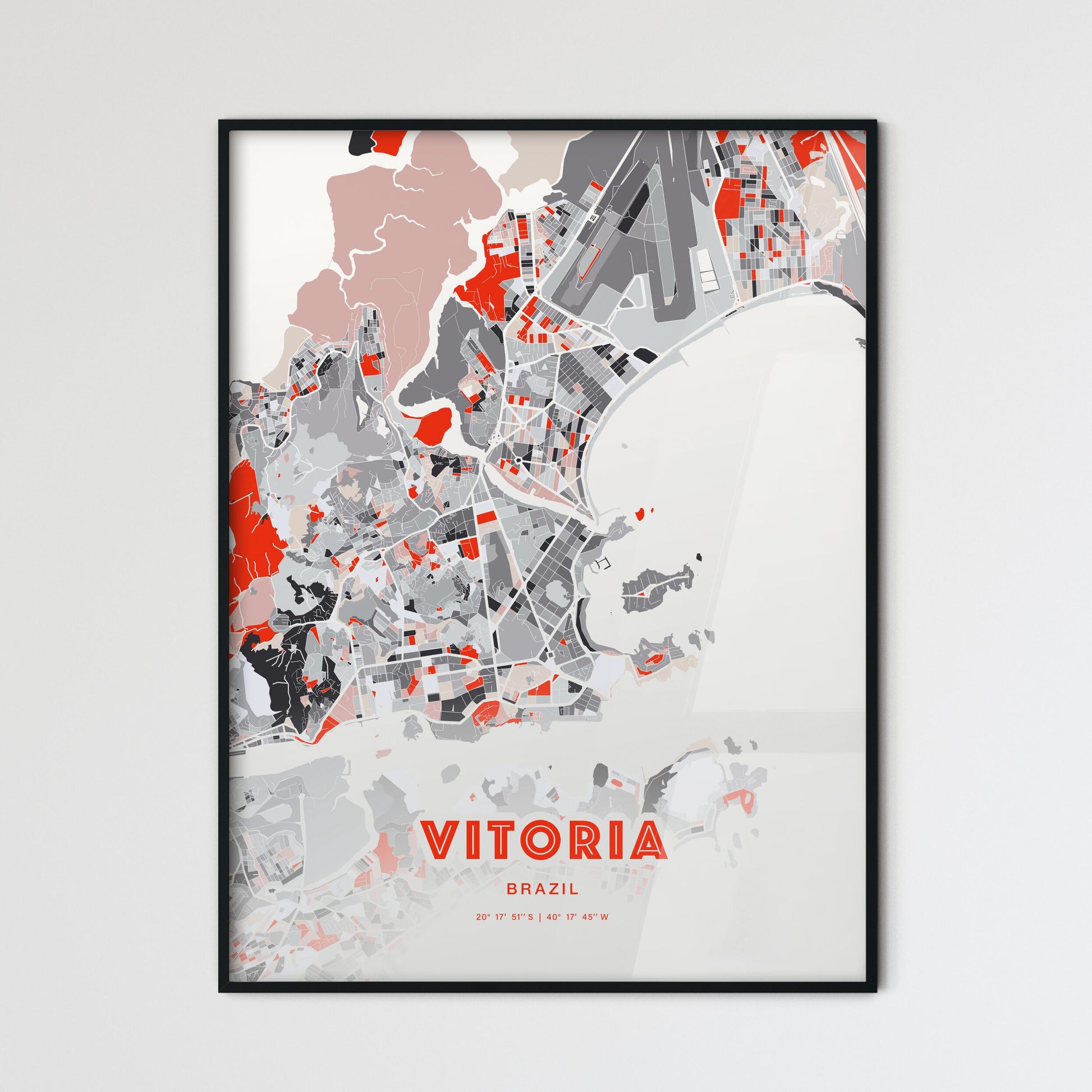 Colorful VITORIA BRAZIL Fine Art Map Modern