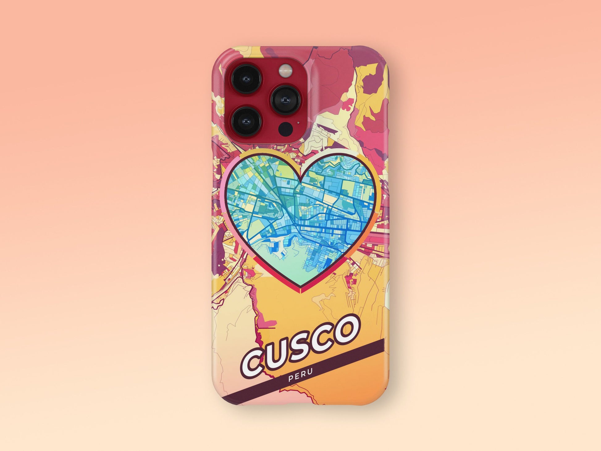 Cusco Peru slim phone case with colorful icon. Birthday, wedding or housewarming gift. Couple match cases. 2
