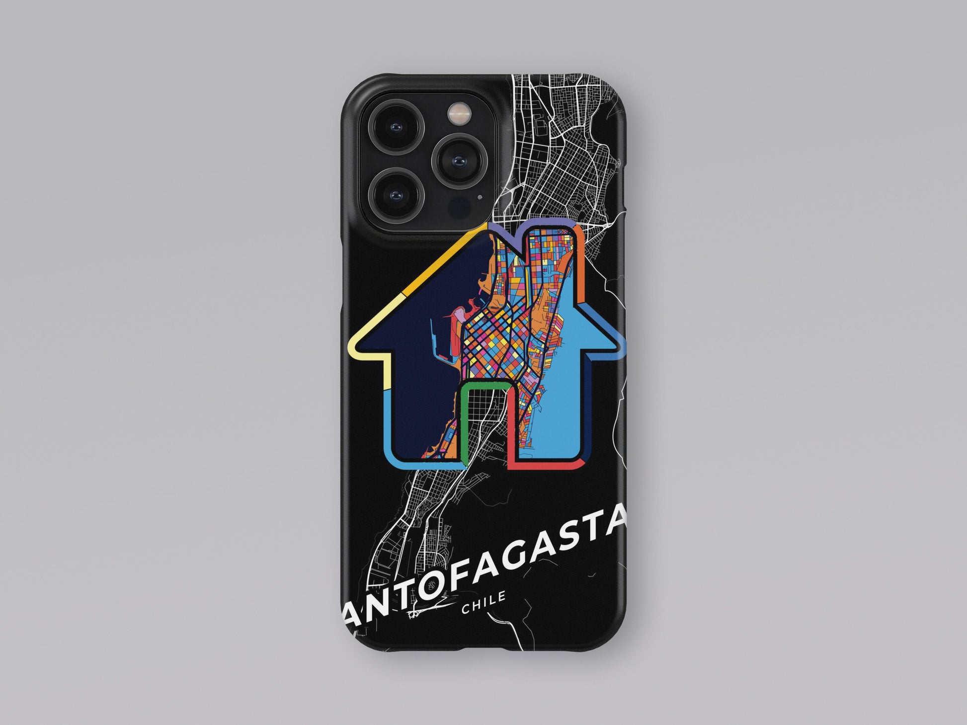 Antofagasta Chile slim phone case with colorful icon. Birthday, wedding or housewarming gift. Couple match cases. 3