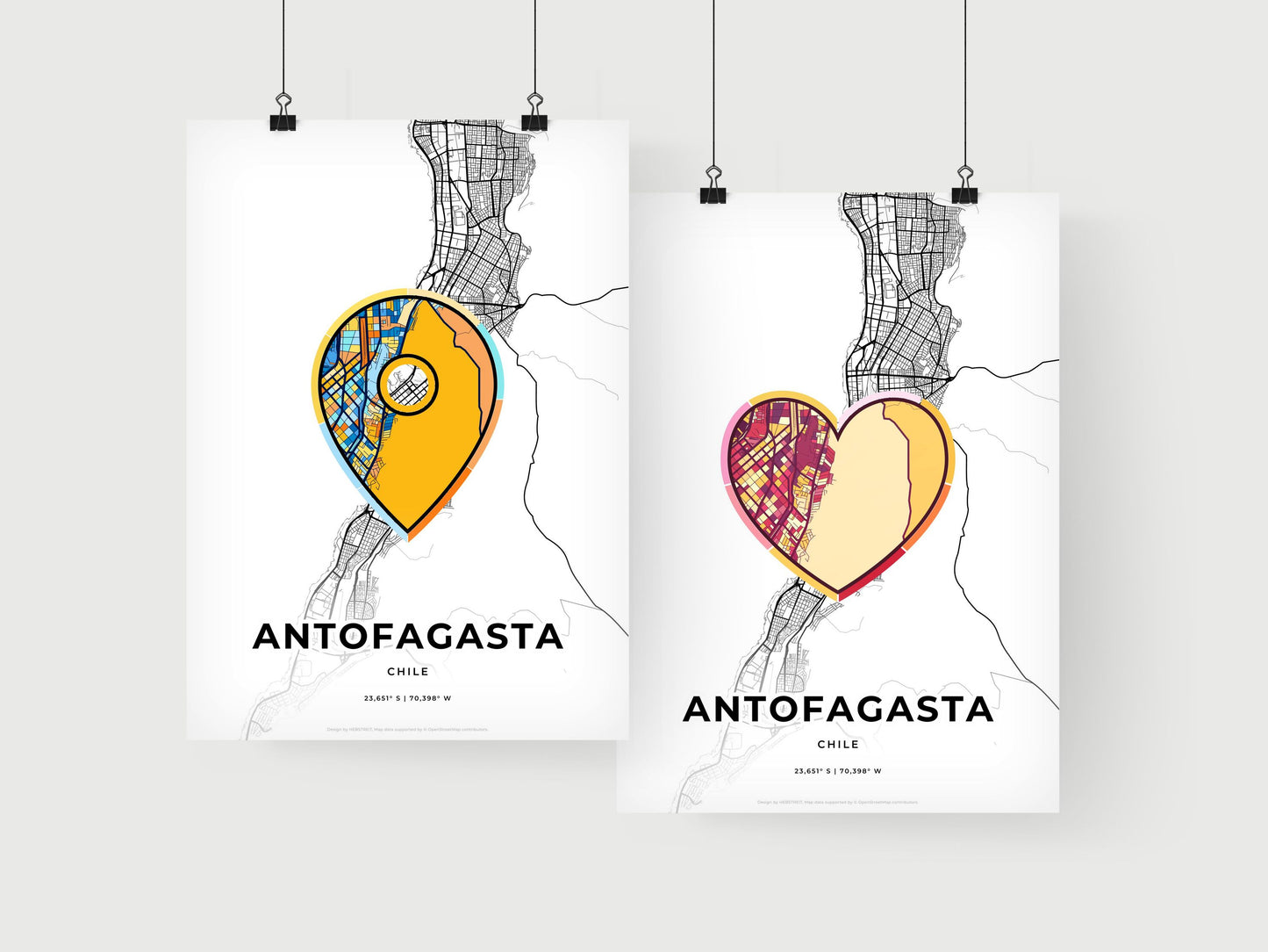 Antofagasta Chile art print for couples