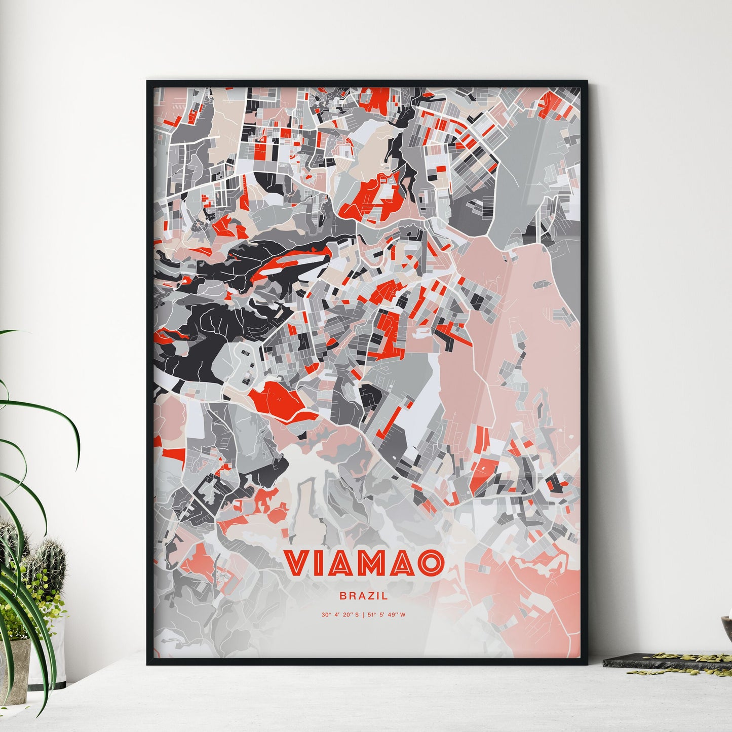 Colorful VIAMAO BRAZIL Fine Art Map Modern