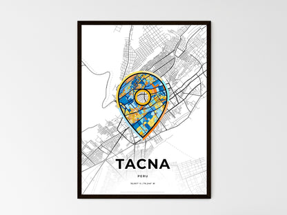 TACNA PERU minimal art map with a colorful icon. Style 1