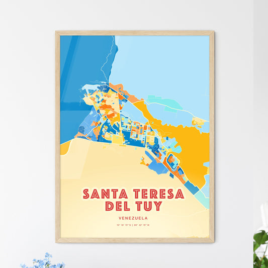 Colorful SANTA TERESA DEL TUY VENEZUELA Fine Art Map Blue Orange