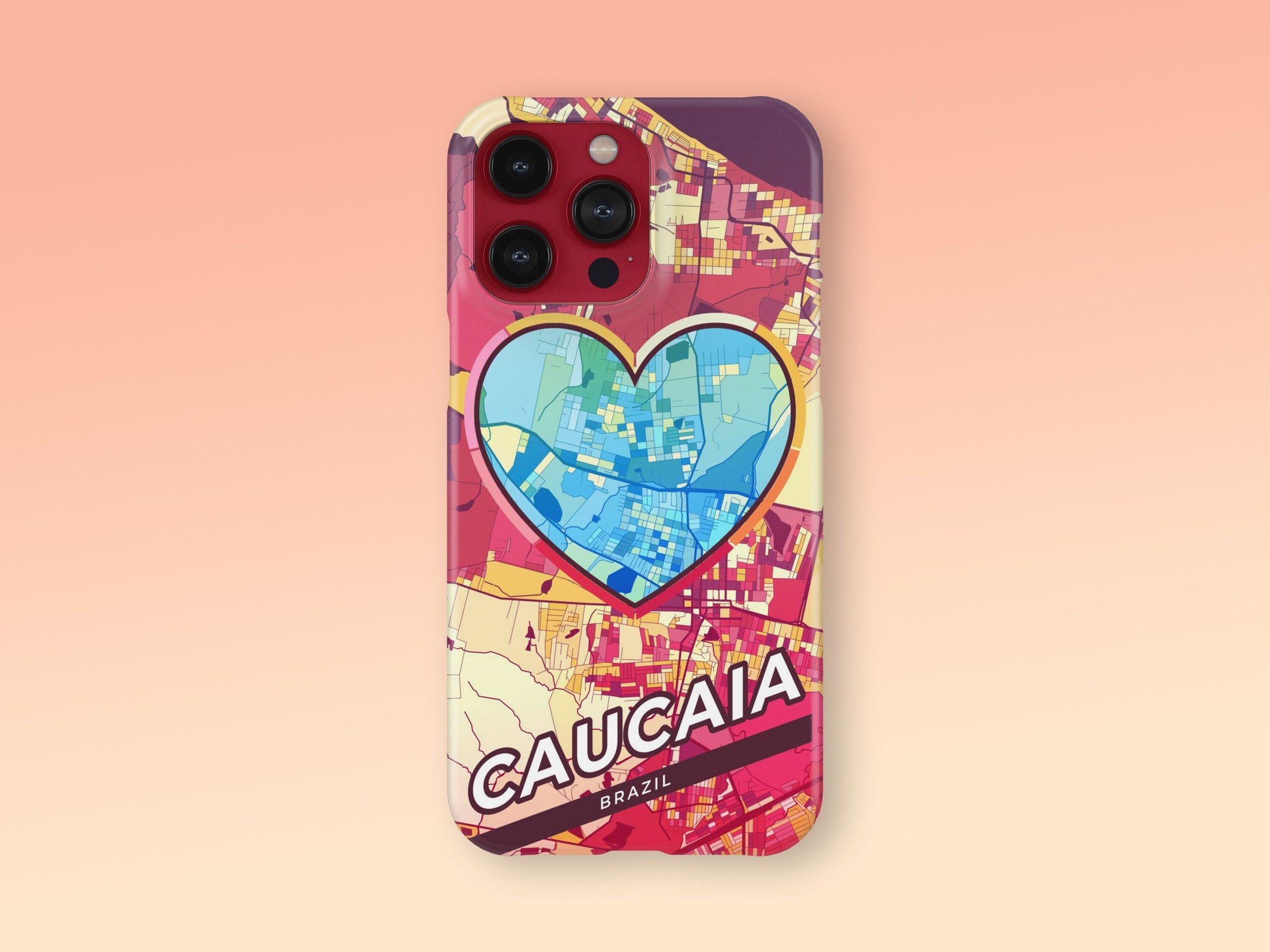 Caucaia Brazil slim phone case with colorful icon. Birthday, wedding or housewarming gift. Couple match cases. 2