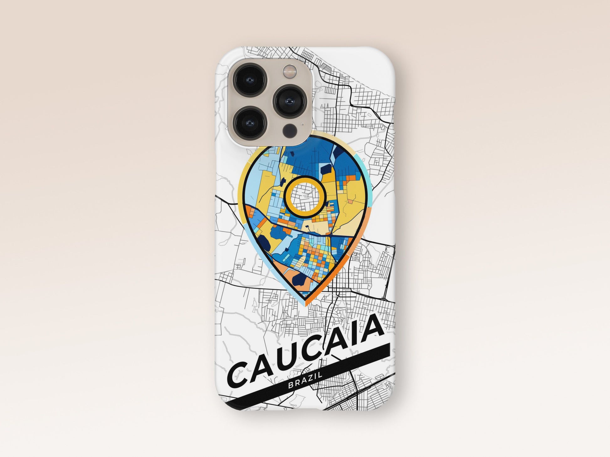 Caucaia Brazil slim phone case with colorful icon. Birthday, wedding or housewarming gift. Couple match cases. 1
