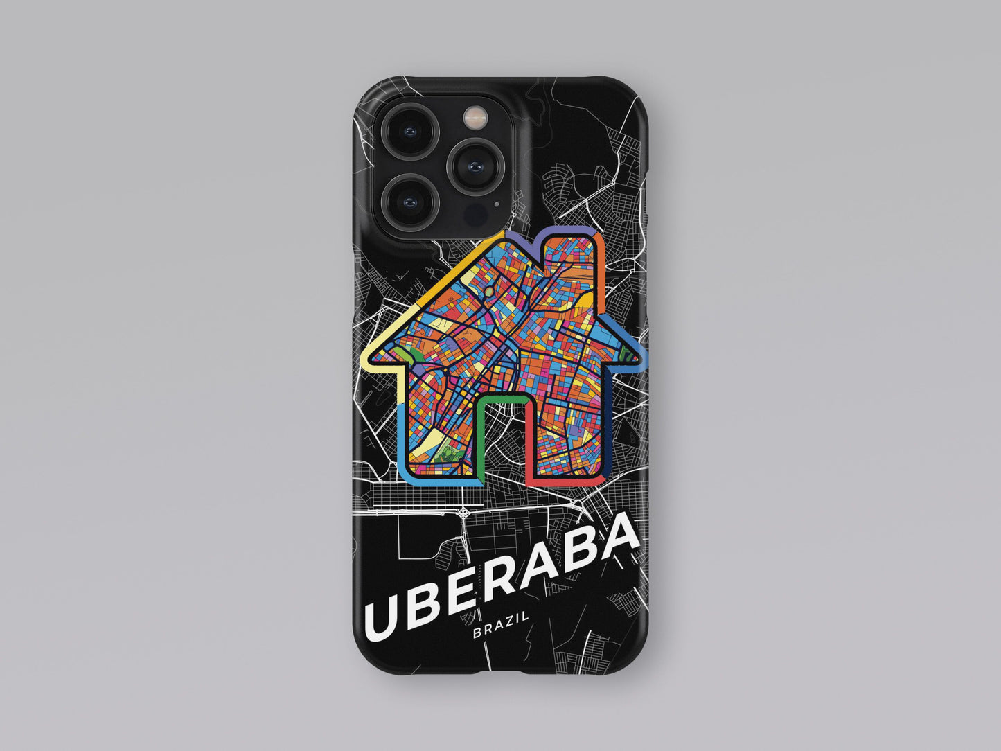 Uberaba Brazil slim phone case with colorful icon. Birthday, wedding or housewarming gift. Couple match cases. 3