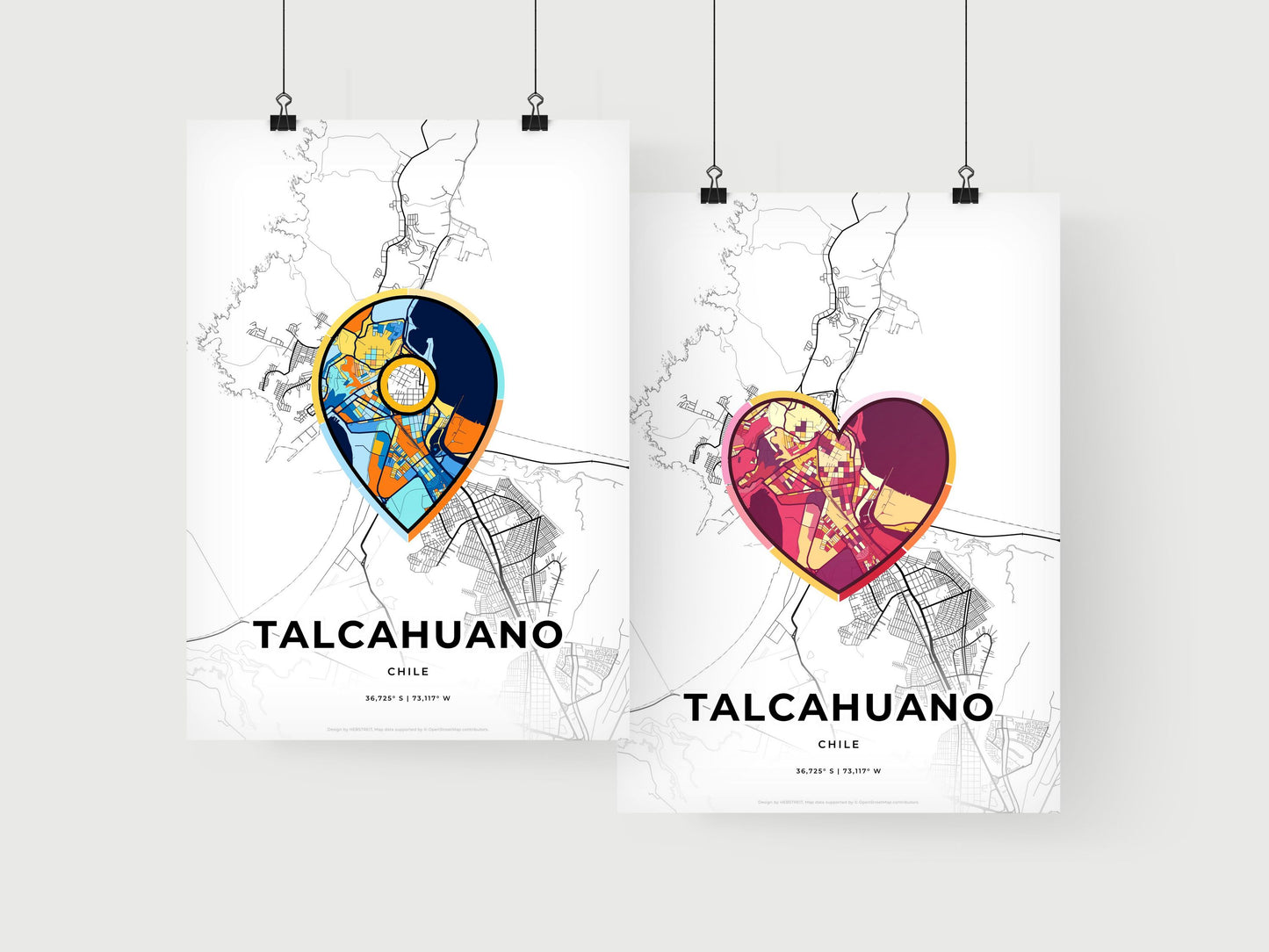 Talcahuano Chile art print for couples