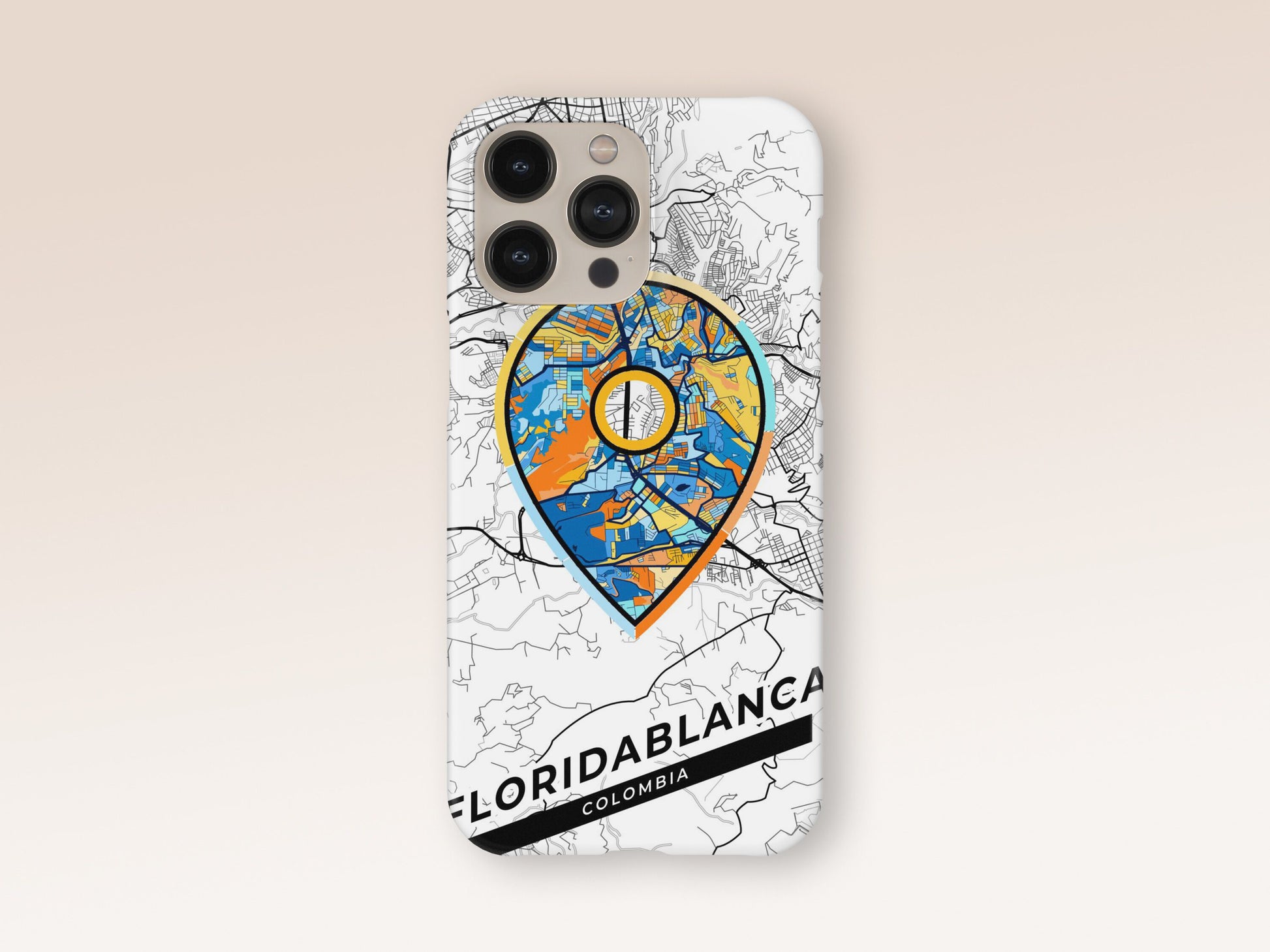 Floridablanca Colombia slim phone case with colorful icon. Birthday, wedding or housewarming gift. Couple match cases. 1