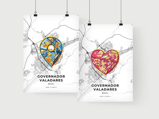 Governador Valadares Brazil art print for couples