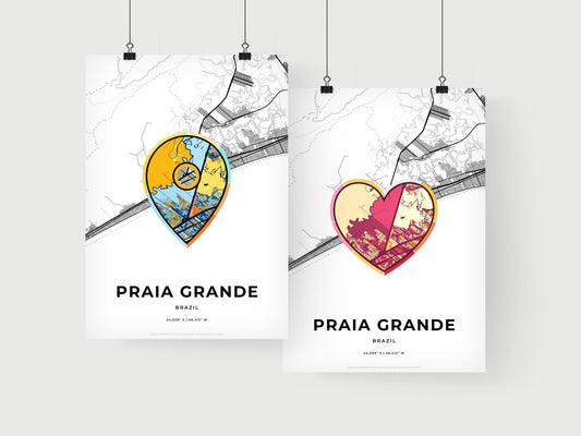 Praia Grande Brazil art print for couples