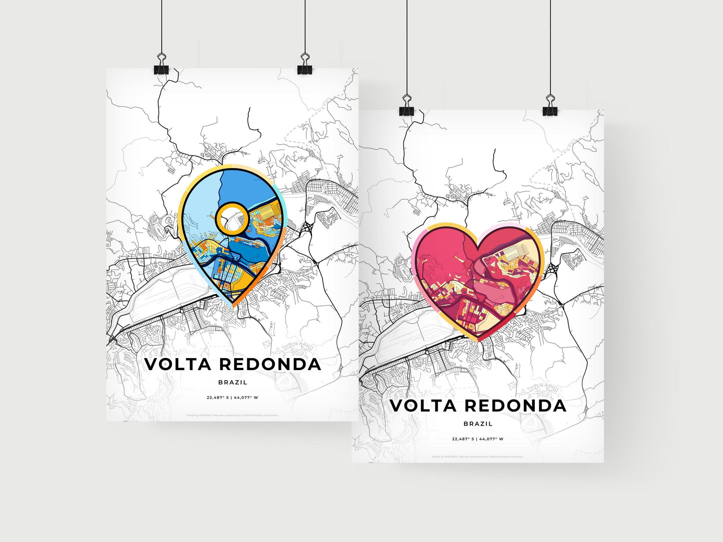 Volta Redonda Brazil art print for couples