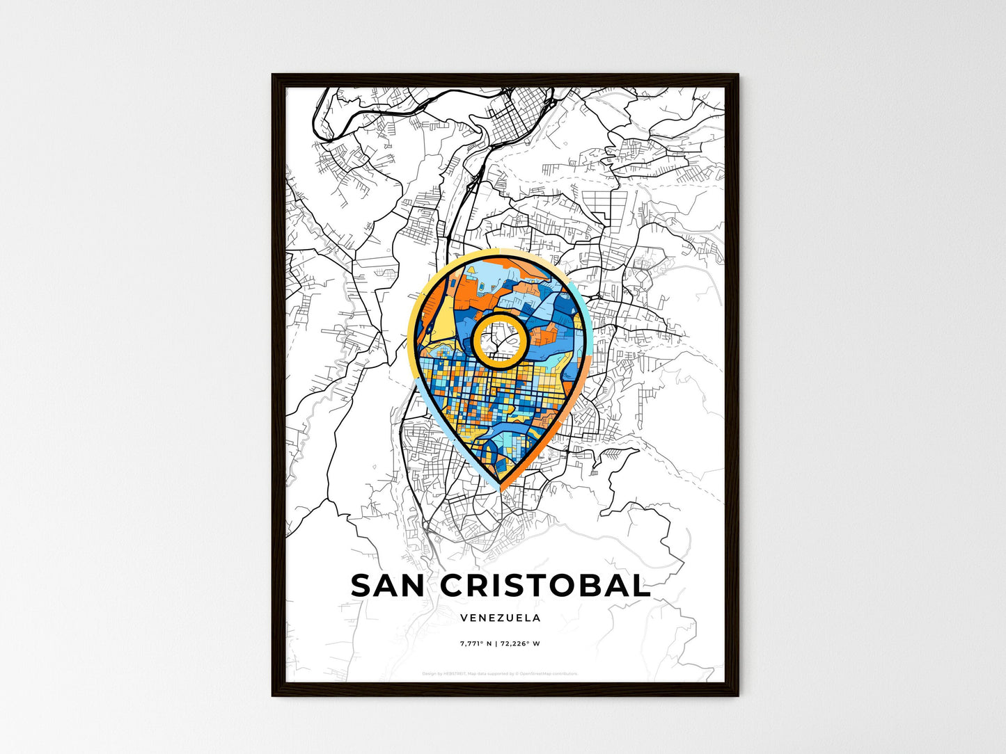 SAN CRISTOBAL VENEZUELA minimal art map with a colorful icon. Style 1