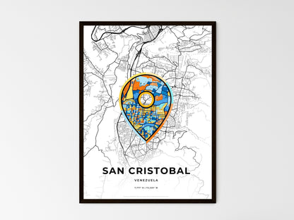 SAN CRISTOBAL VENEZUELA minimal art map with a colorful icon. Style 1