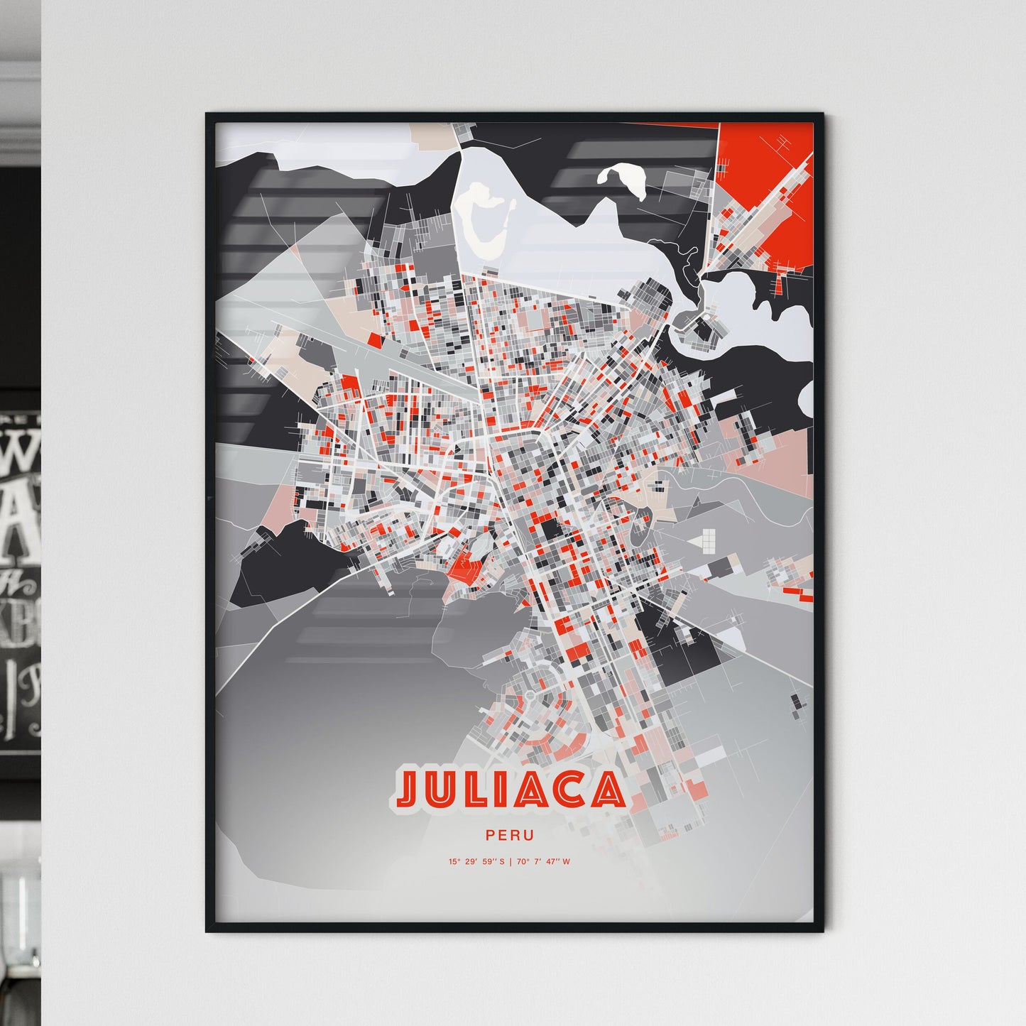 Colorful JULIACA PERU Fine Art Map Modern