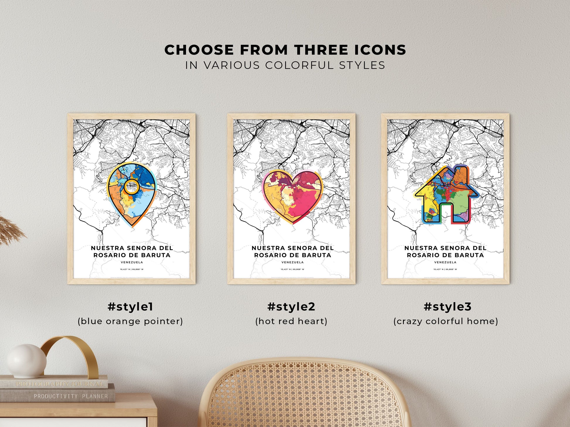 Nuestra Senora Del Rosario De Baruta Venezuela maps with colorful icons