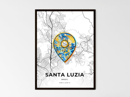 SANTA LUZIA BRAZIL minimal art map with a colorful icon. Style 1