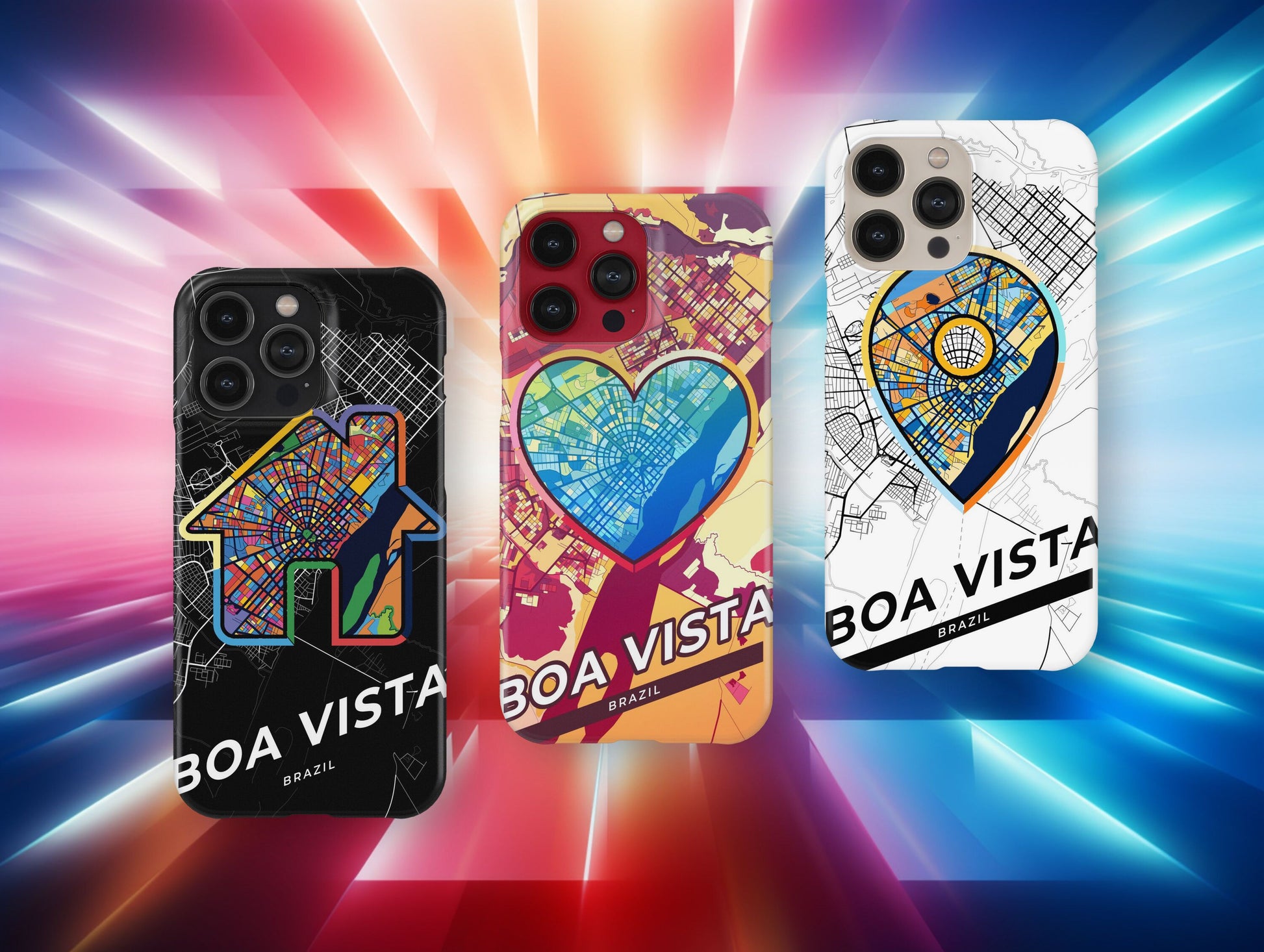 Boa Vista Brazil slim phone case with colorful icon. Birthday, wedding or housewarming gift. Couple match cases.