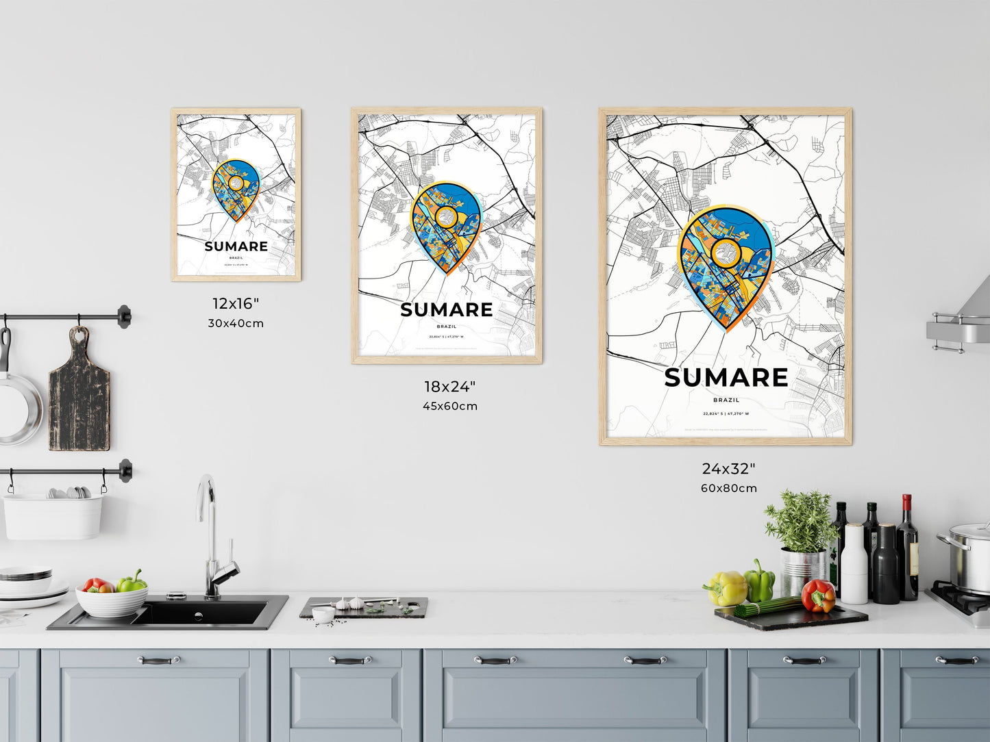 Sumare Brazil art map size chart