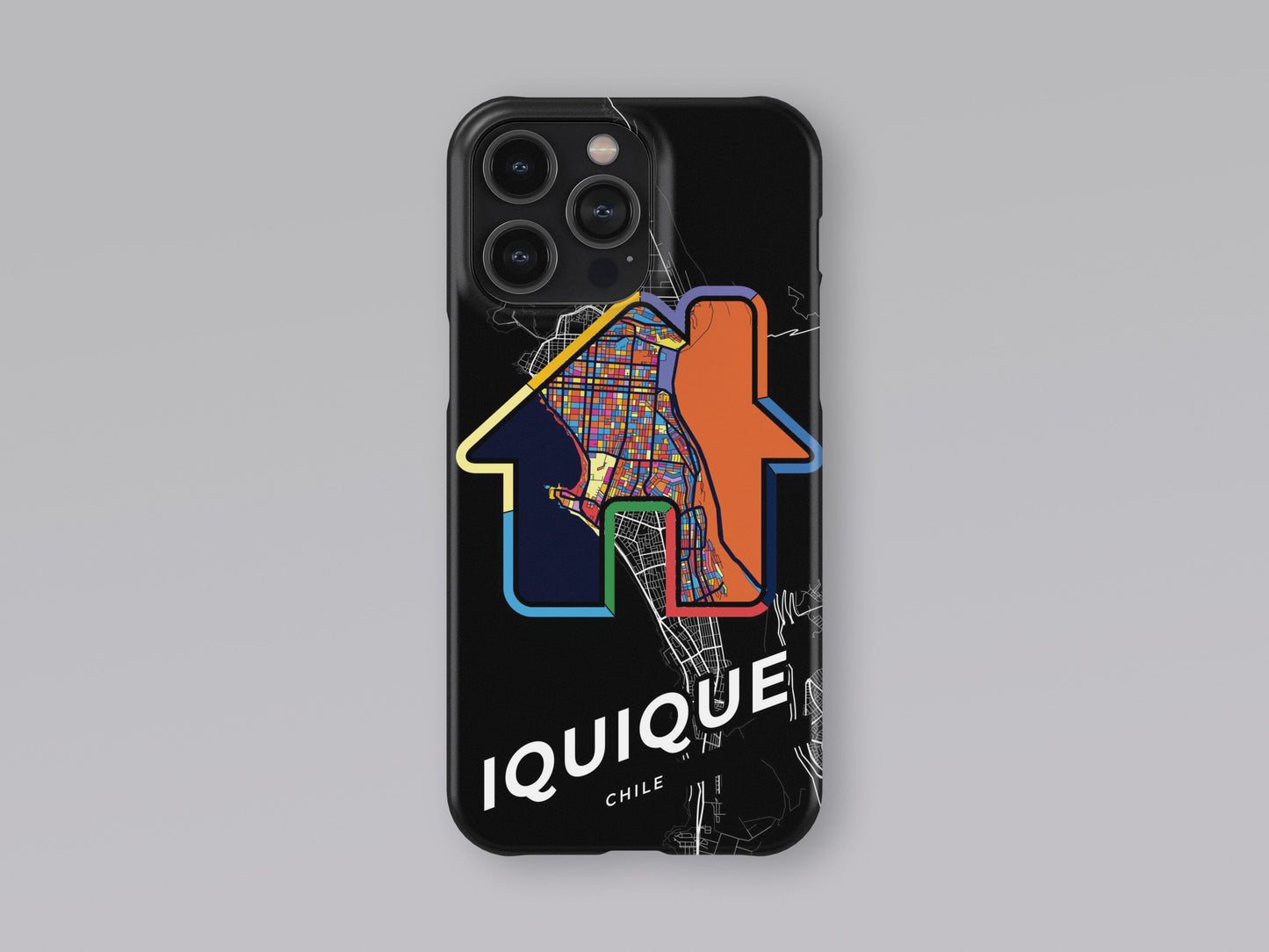 Iquique Chile slim phone case with colorful icon. Birthday, wedding or housewarming gift. Couple match cases. 3