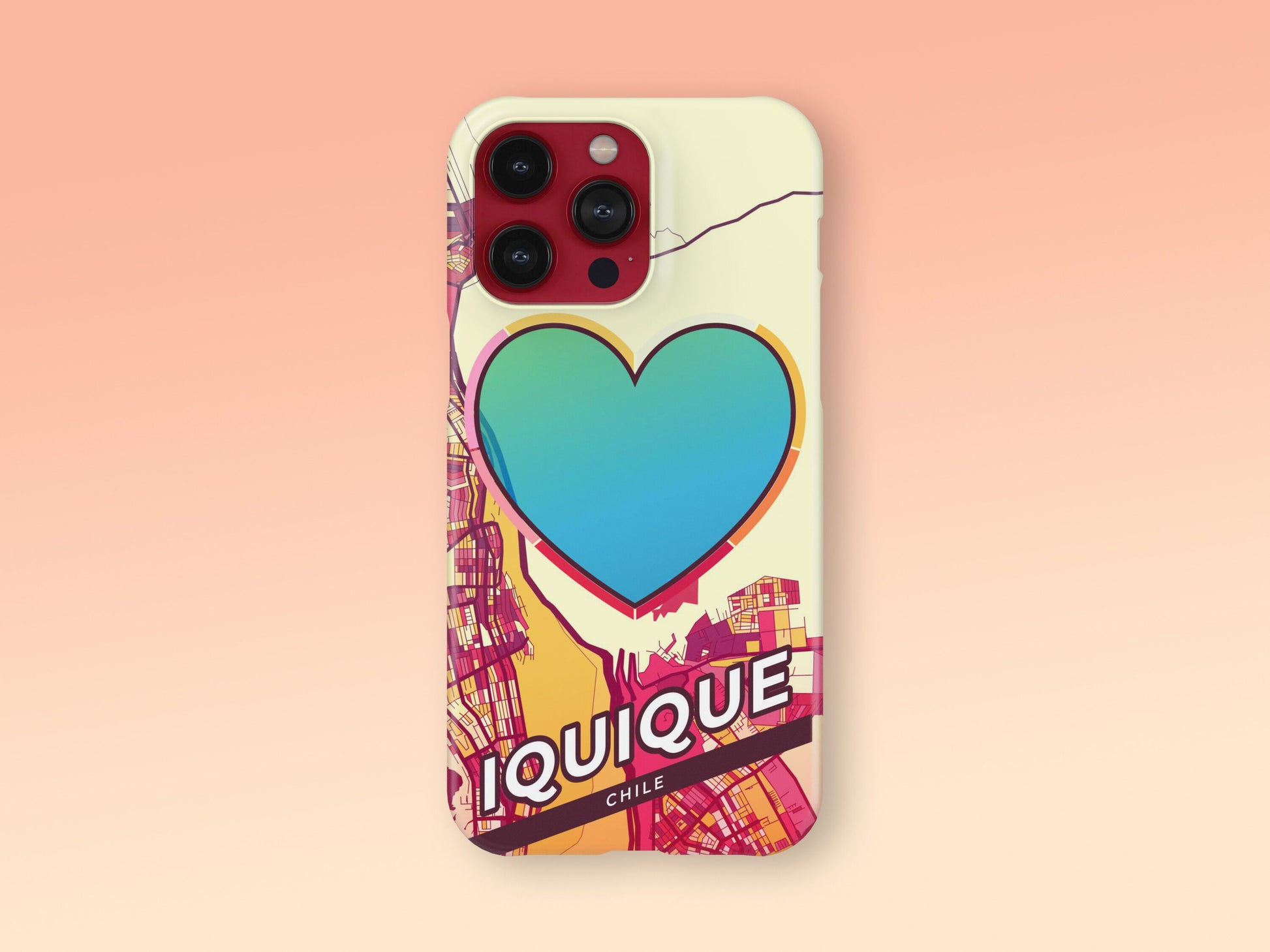 Iquique Chile slim phone case with colorful icon. Birthday, wedding or housewarming gift. Couple match cases. 2