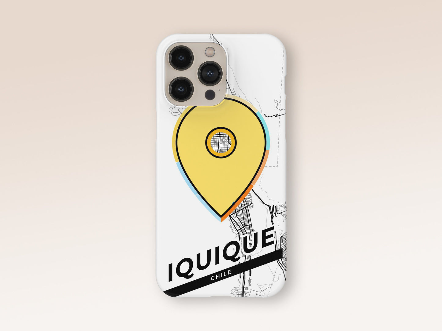 Iquique Chile slim phone case with colorful icon. Birthday, wedding or housewarming gift. Couple match cases. 1