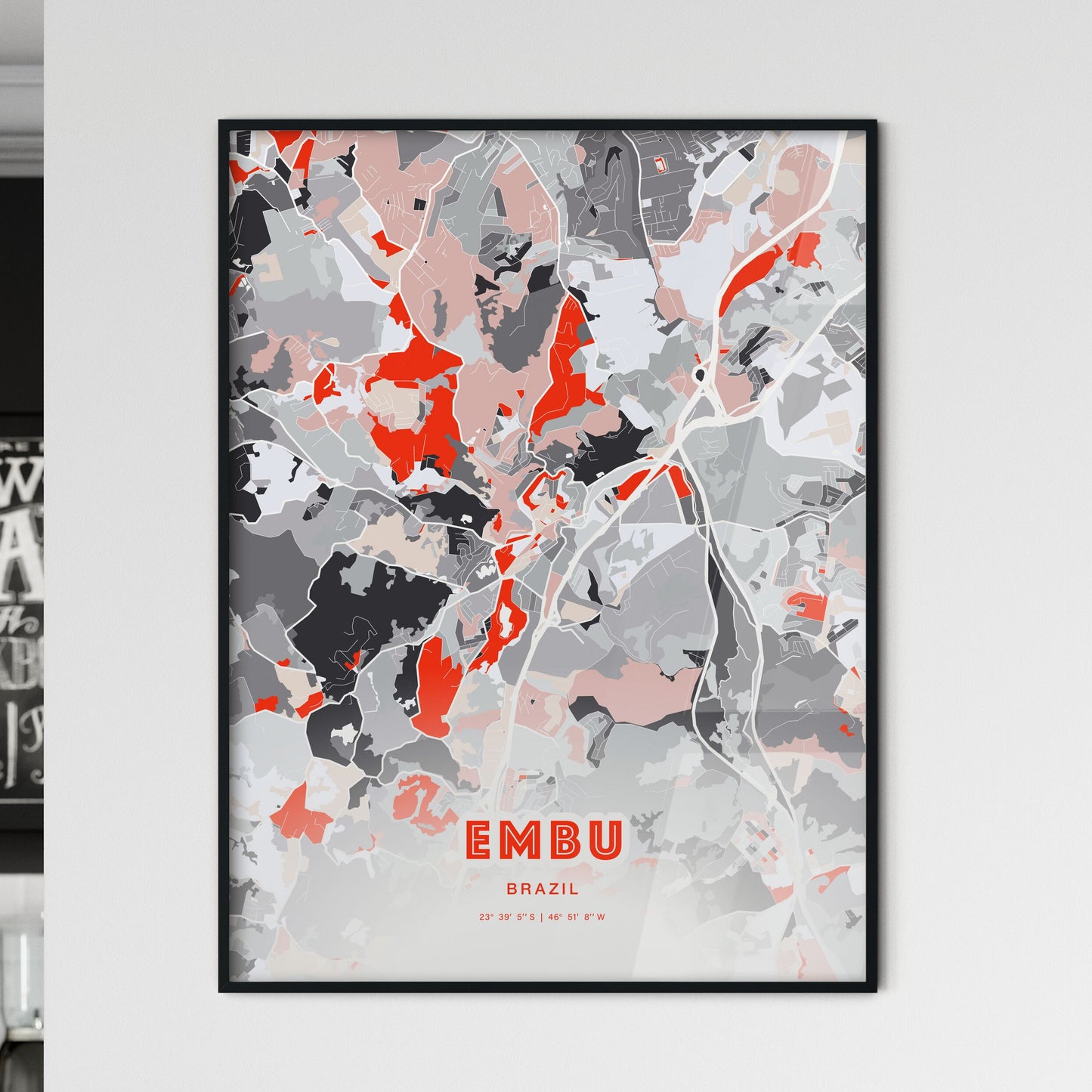 Colorful EMBU BRAZIL Fine Art Map Modern