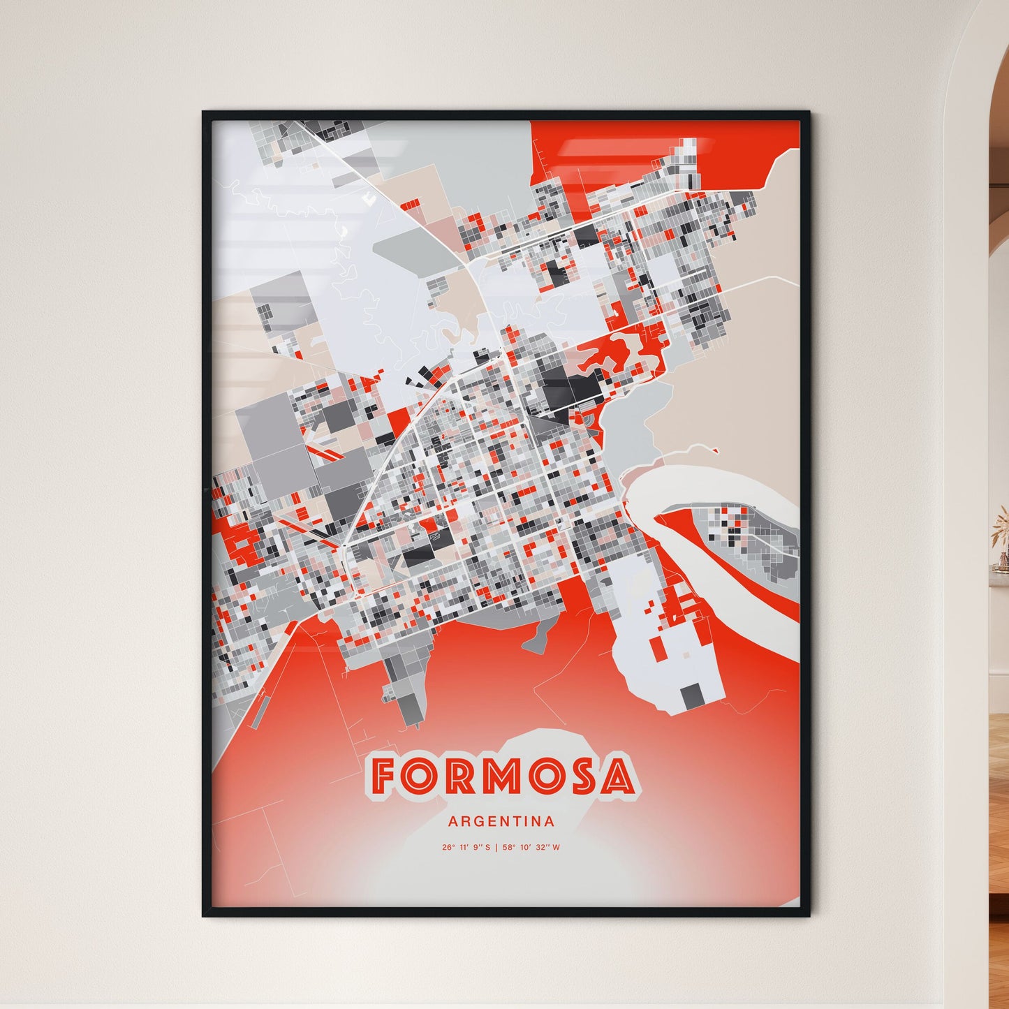 Colorful FORMOSA ARGENTINA Fine Art Map Modern