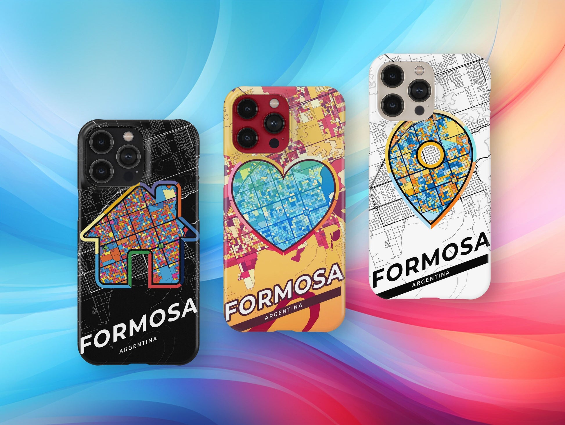 Formosa Argentina slim phone case with colorful icon. Birthday, wedding or housewarming gift. Couple match cases.