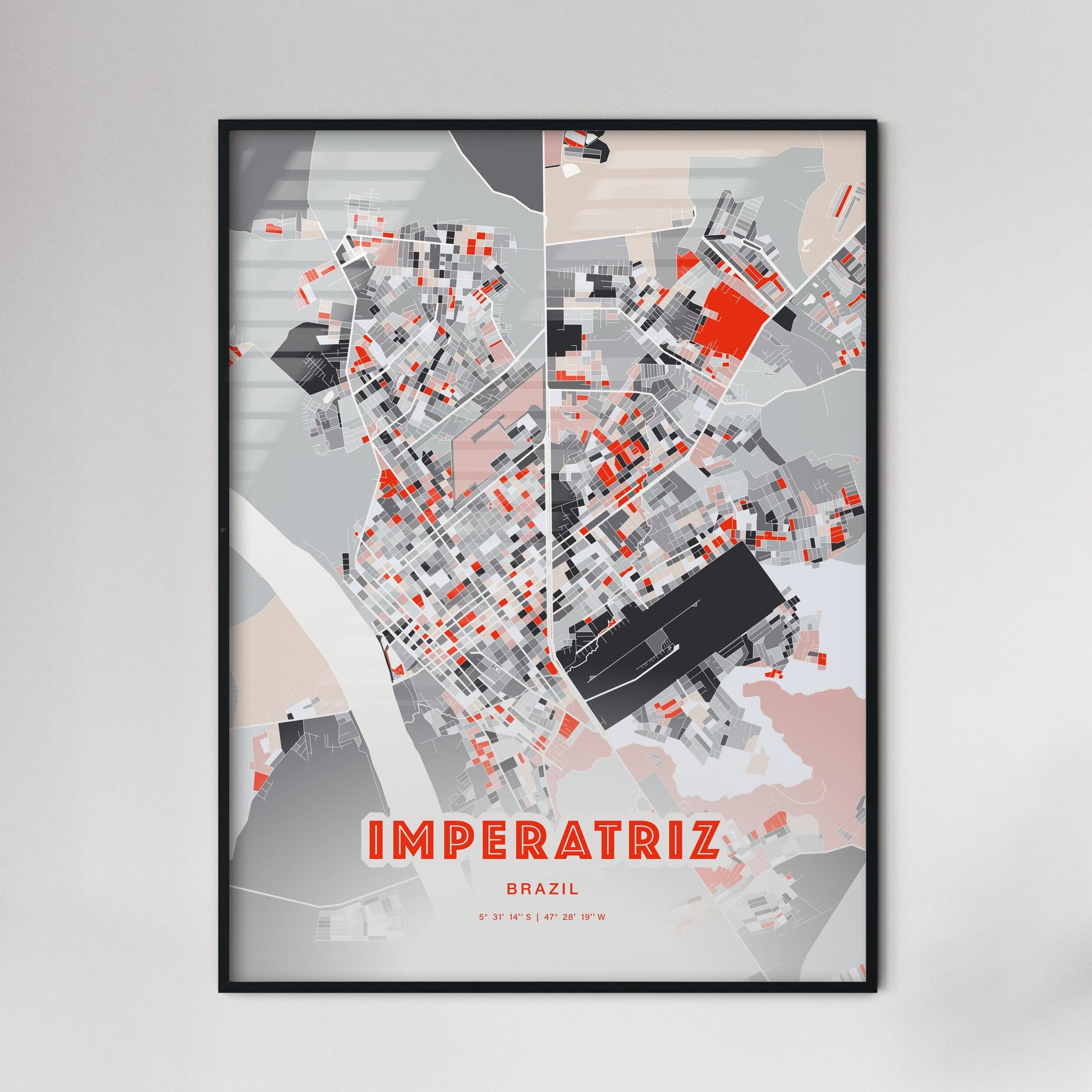 Colorful IMPERATRIZ BRAZIL Fine Art Map Modern