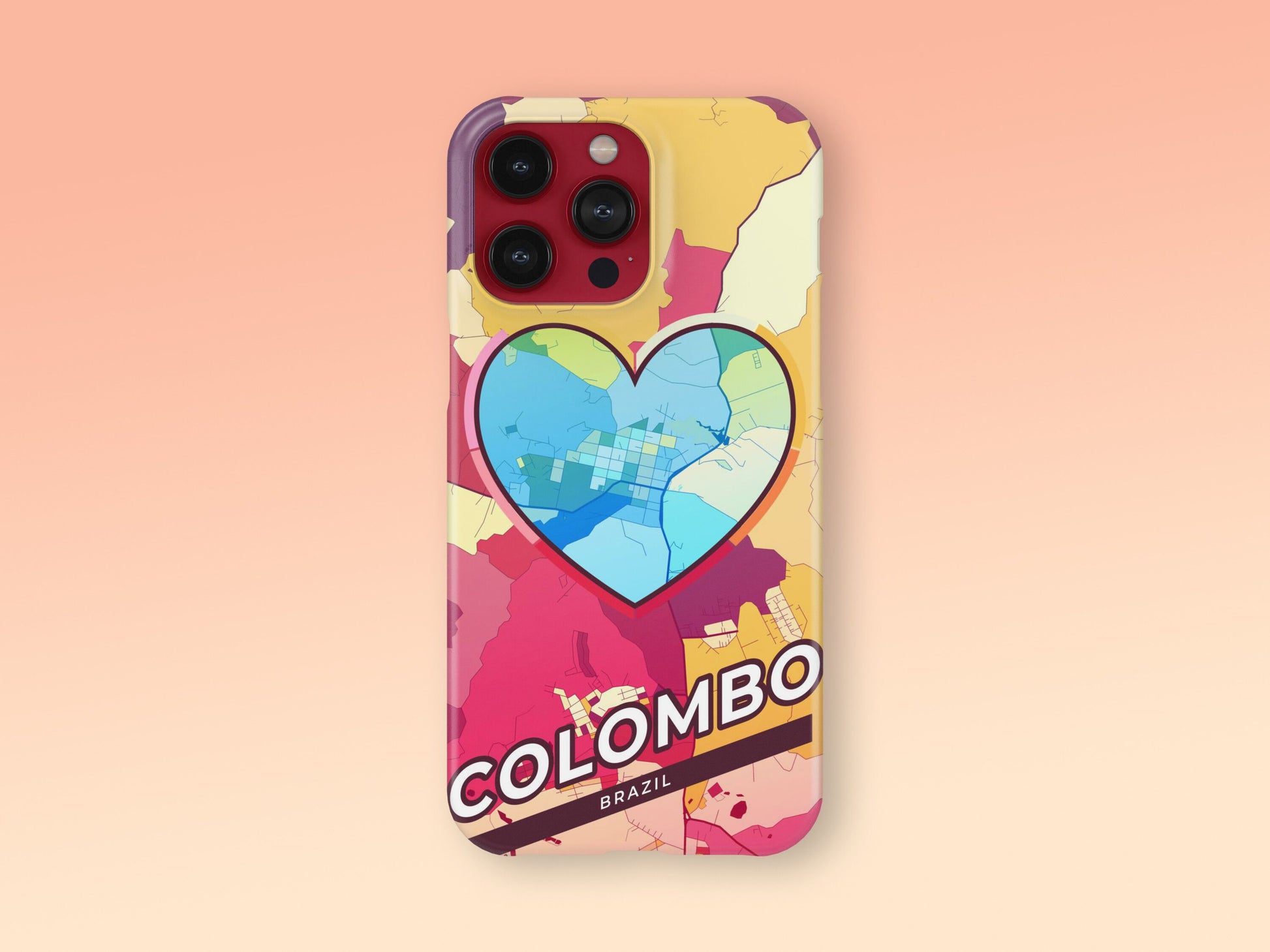Colombo Brazil slim phone case with colorful icon. Birthday, wedding or housewarming gift. Couple match cases. 2