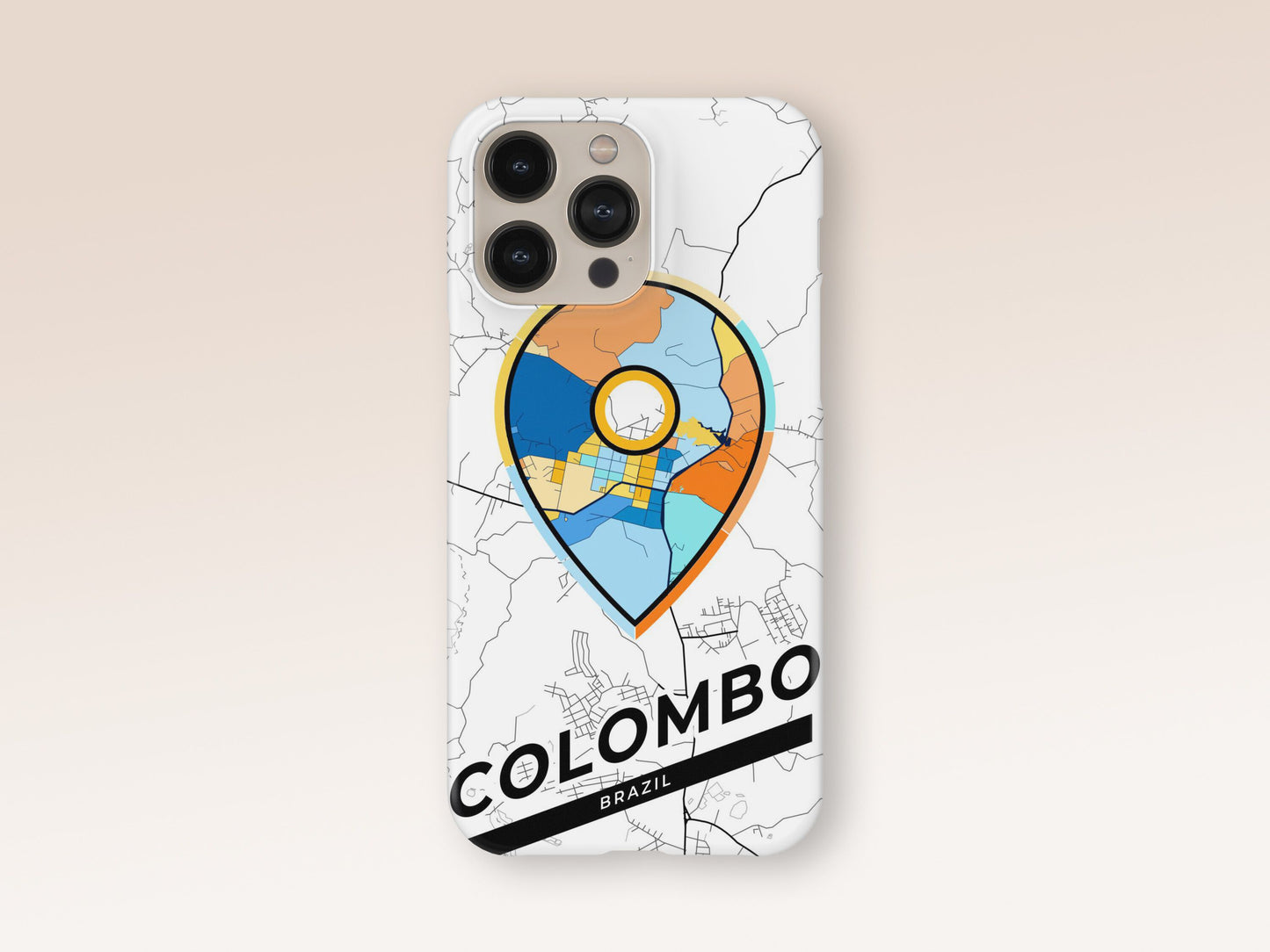 Colombo Brazil slim phone case with colorful icon. Birthday, wedding or housewarming gift. Couple match cases. 1
