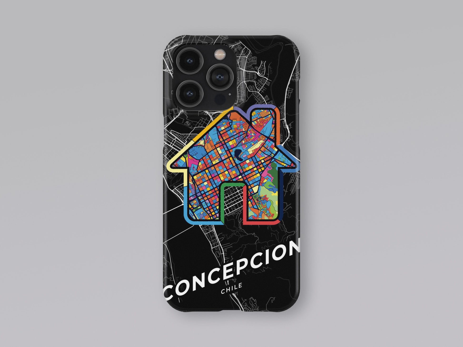 Concepcion Chile slim phone case with colorful icon. Birthday, wedding or housewarming gift. Couple match cases. 3