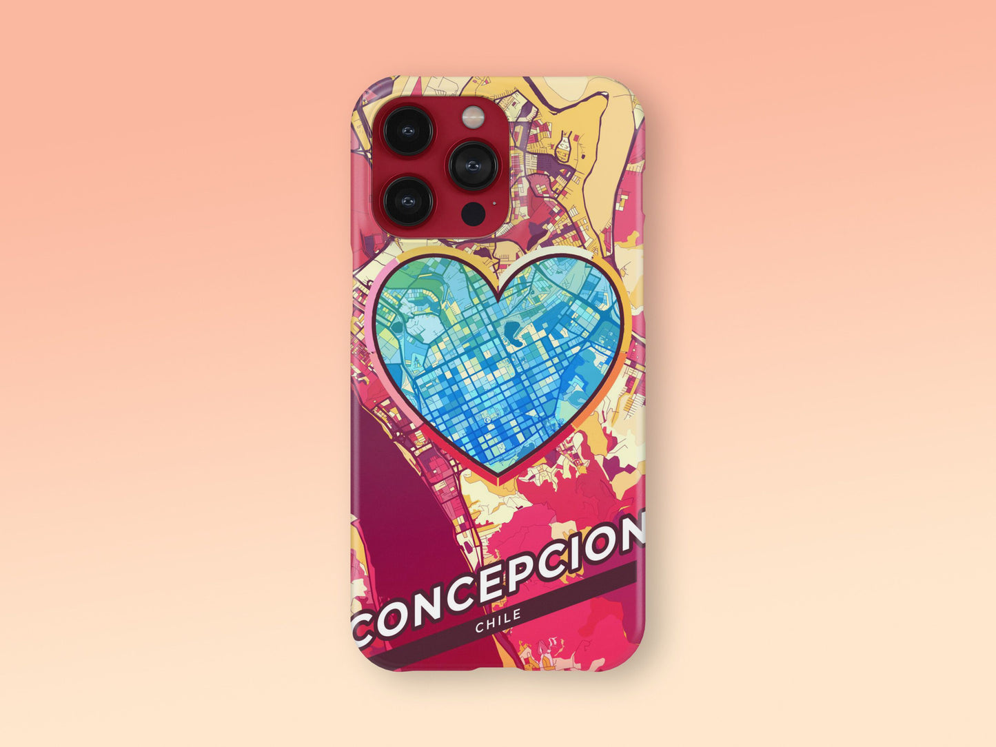 Concepcion Chile slim phone case with colorful icon. Birthday, wedding or housewarming gift. Couple match cases. 2