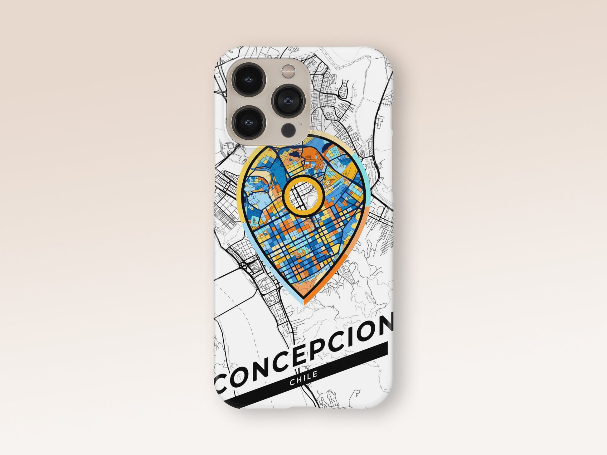 Concepcion Chile slim phone case with colorful icon. Birthday, wedding or housewarming gift. Couple match cases. 1