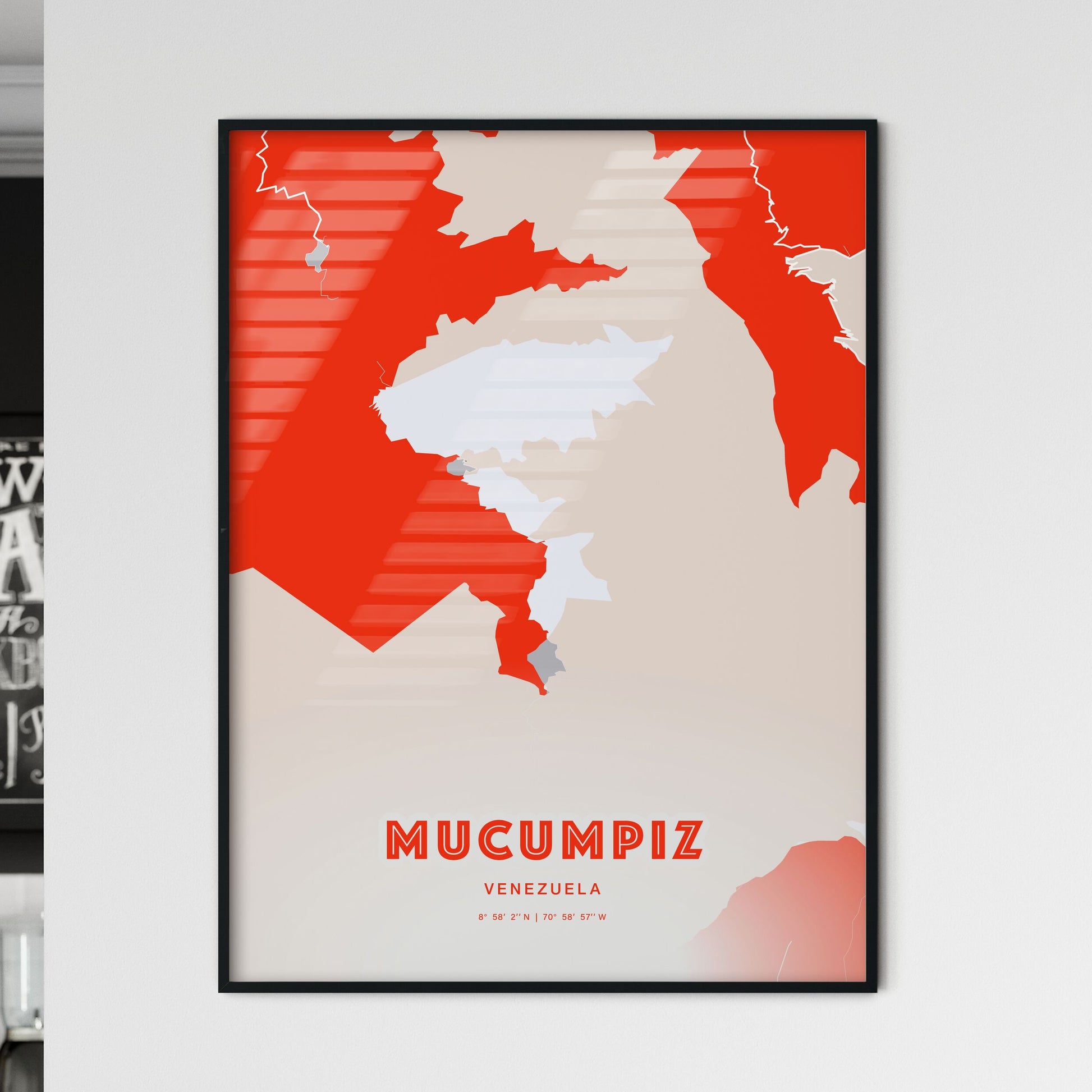 Colorful MUCUMPIZ VENEZUELA Fine Art Map Modern