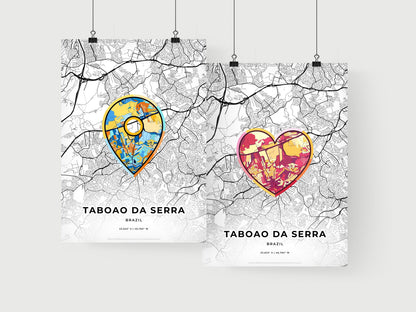 TABOAO DA SERRA BRAZIL minimal art map with a colorful icon.