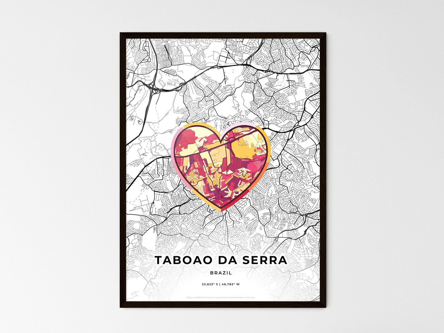 TABOAO DA SERRA BRAZIL minimal art map with a colorful icon. Style 2