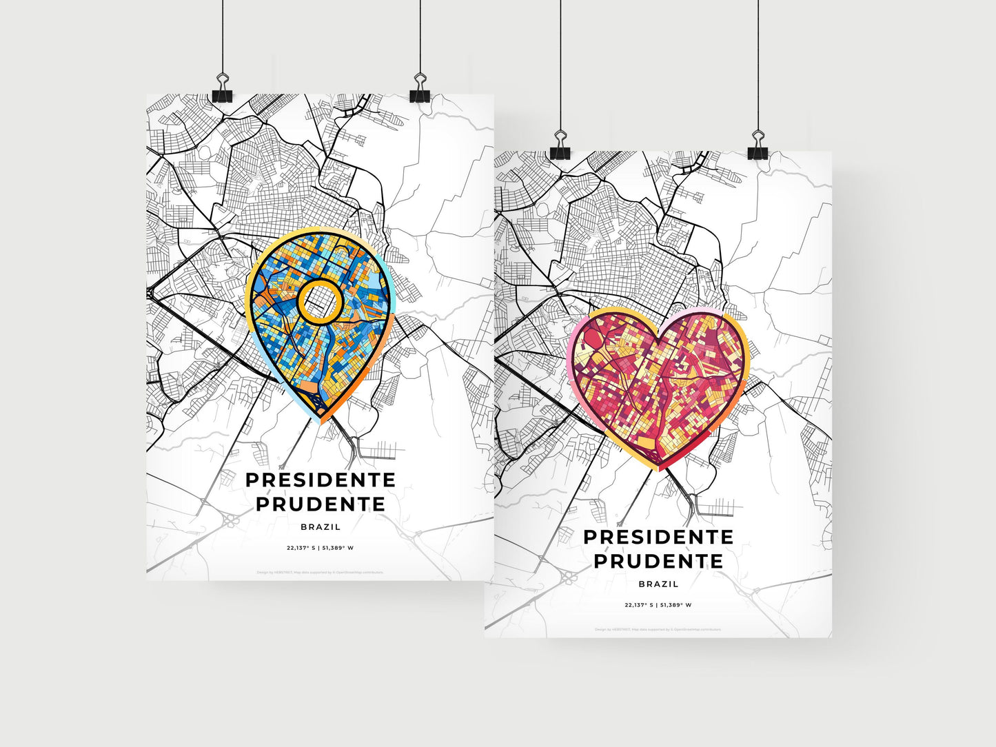 Presidente Prudente Brazil art print for couples
