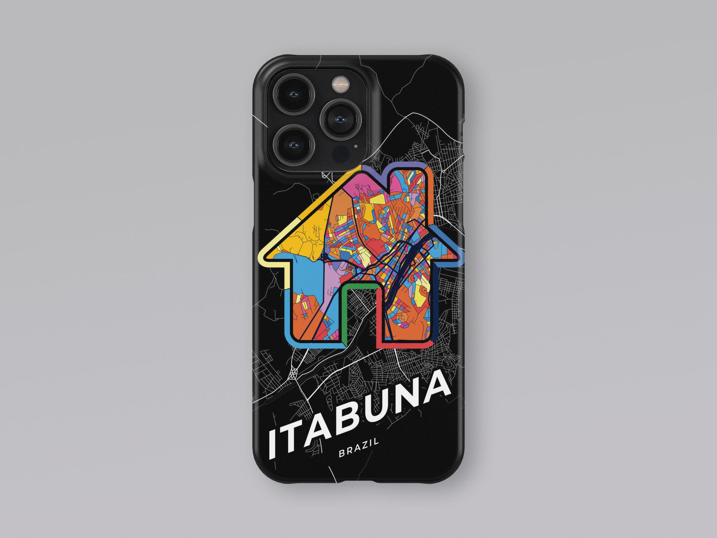 Itabuna Brazil slim phone case with colorful icon. Birthday, wedding or housewarming gift. Couple match cases. 3