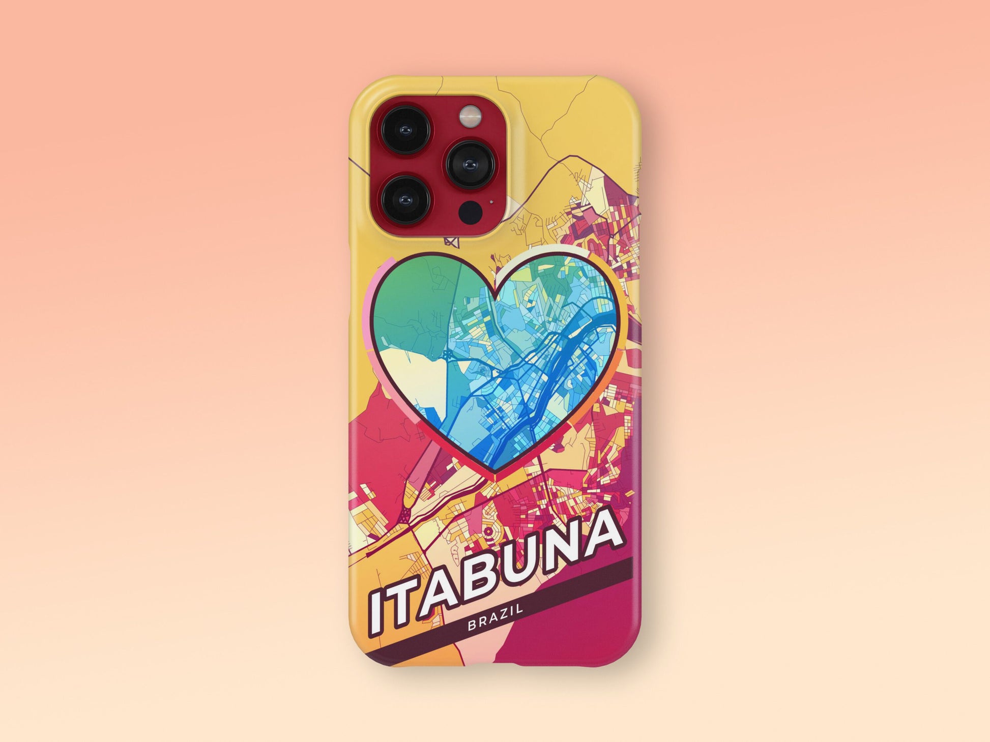 Itabuna Brazil slim phone case with colorful icon. Birthday, wedding or housewarming gift. Couple match cases. 2