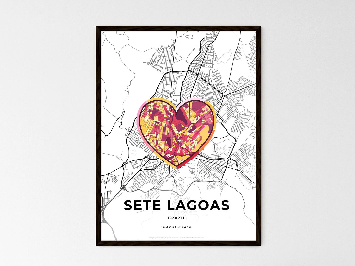 SETE LAGOAS BRAZIL minimal art map with a colorful icon. Style 2