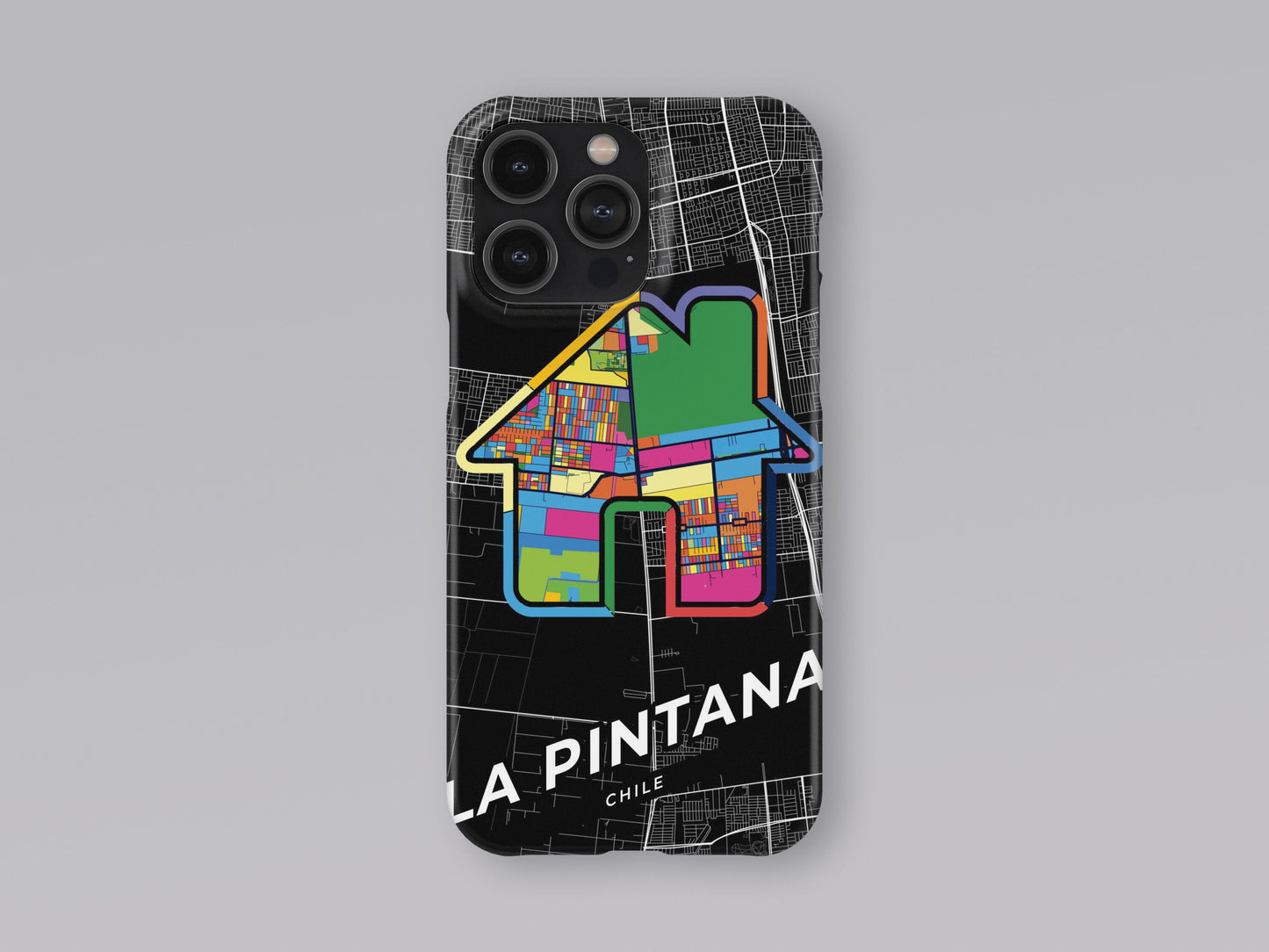 La Pintana Chile slim phone case with colorful icon. Birthday, wedding or housewarming gift. Couple match cases. 3
