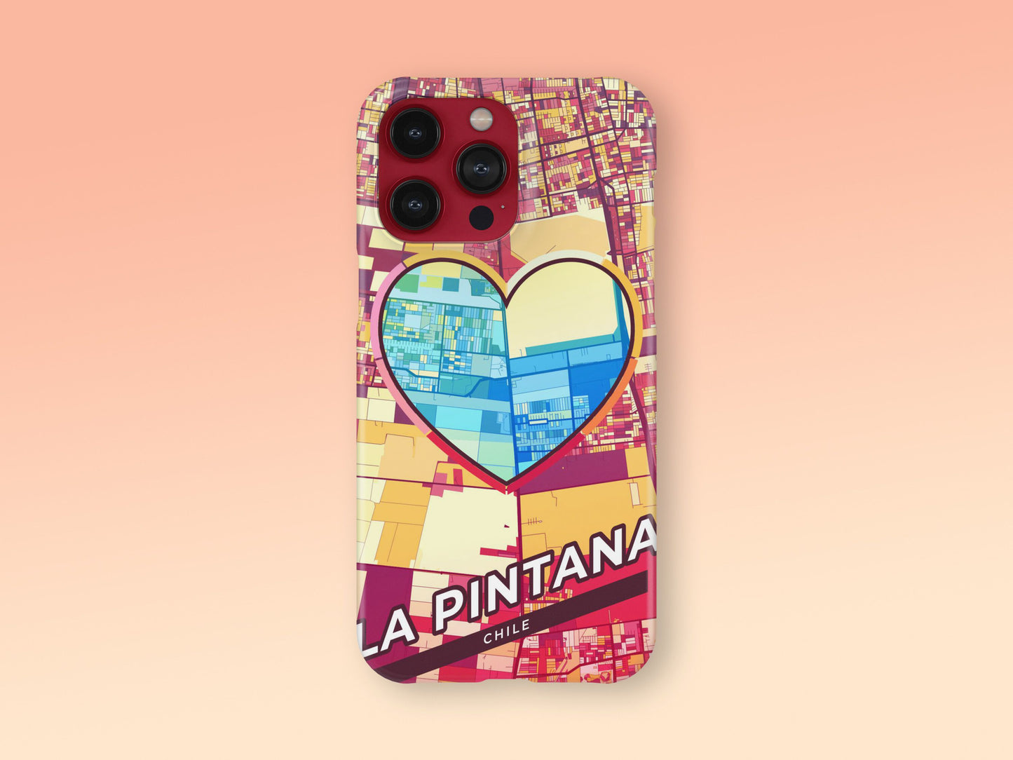 La Pintana Chile slim phone case with colorful icon. Birthday, wedding or housewarming gift. Couple match cases. 2