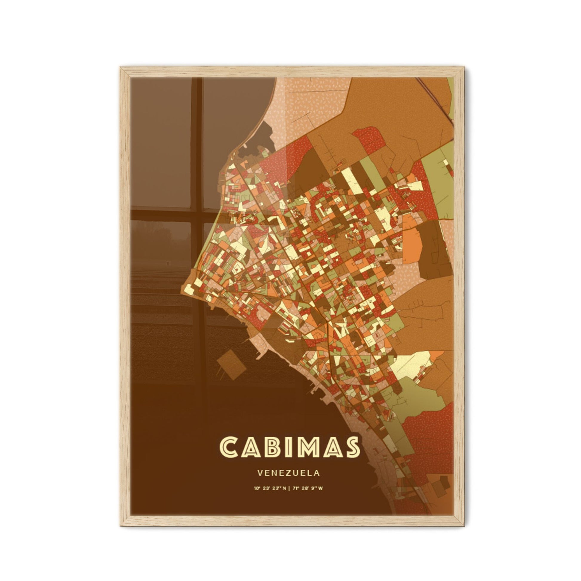 Colorful CABIMAS VENEZUELA Fine Art Map Farmhouse