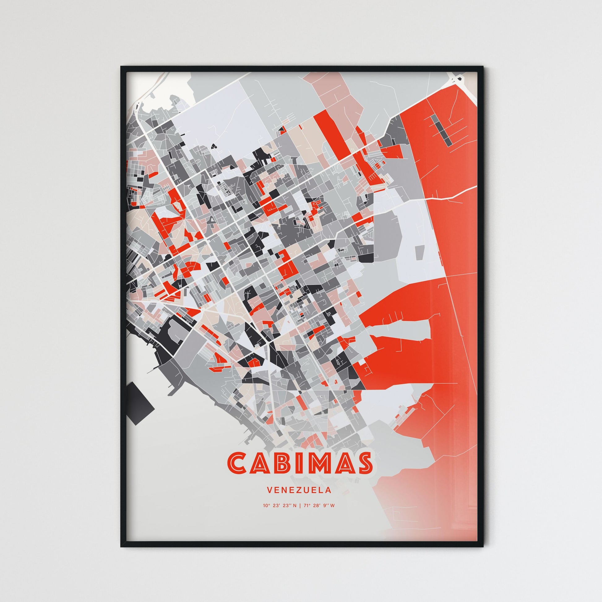 Colorful CABIMAS VENEZUELA Fine Art Map Modern