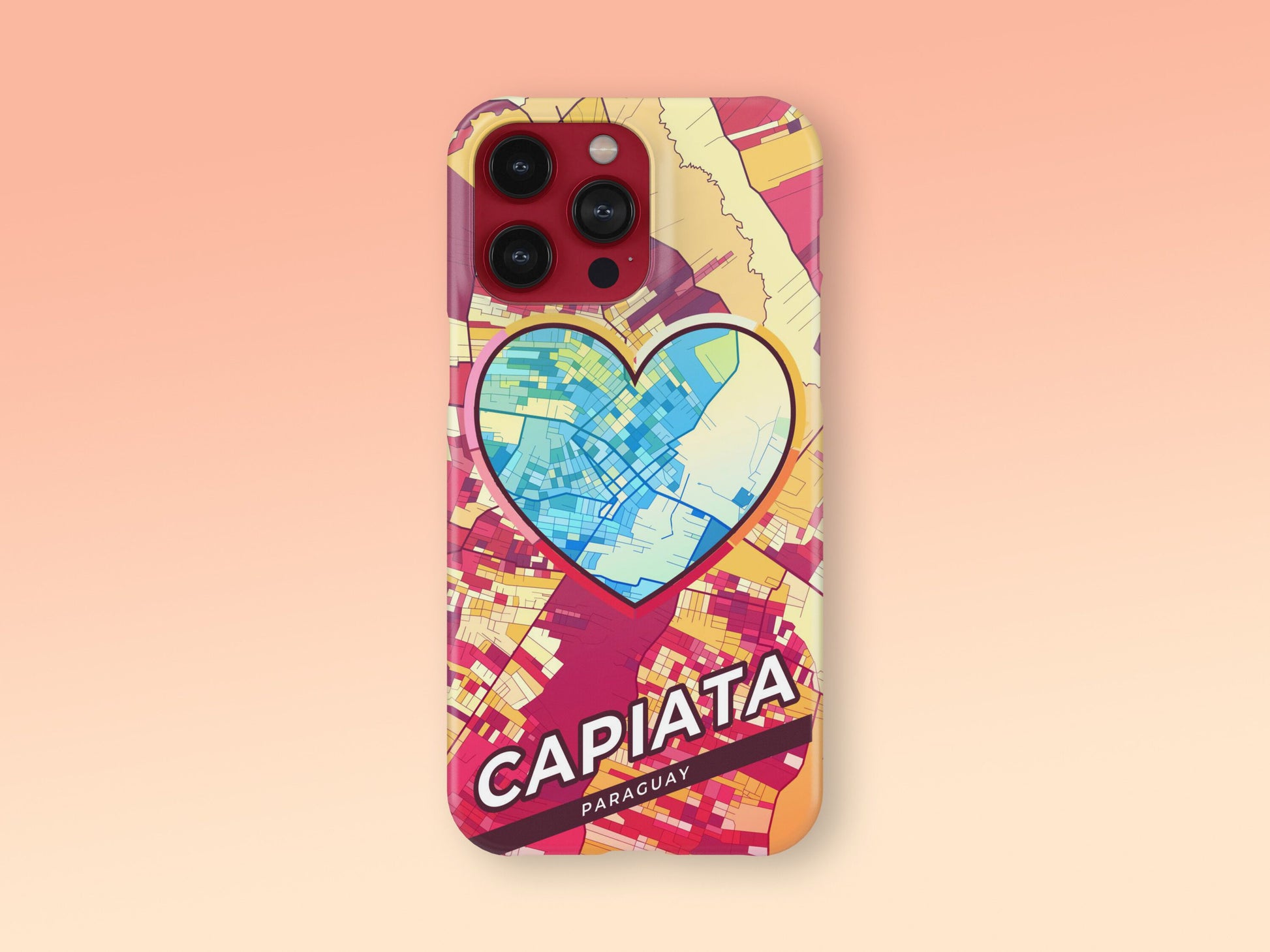 Capiata Paraguay slim phone case with colorful icon. Birthday, wedding or housewarming gift. Couple match cases. 2