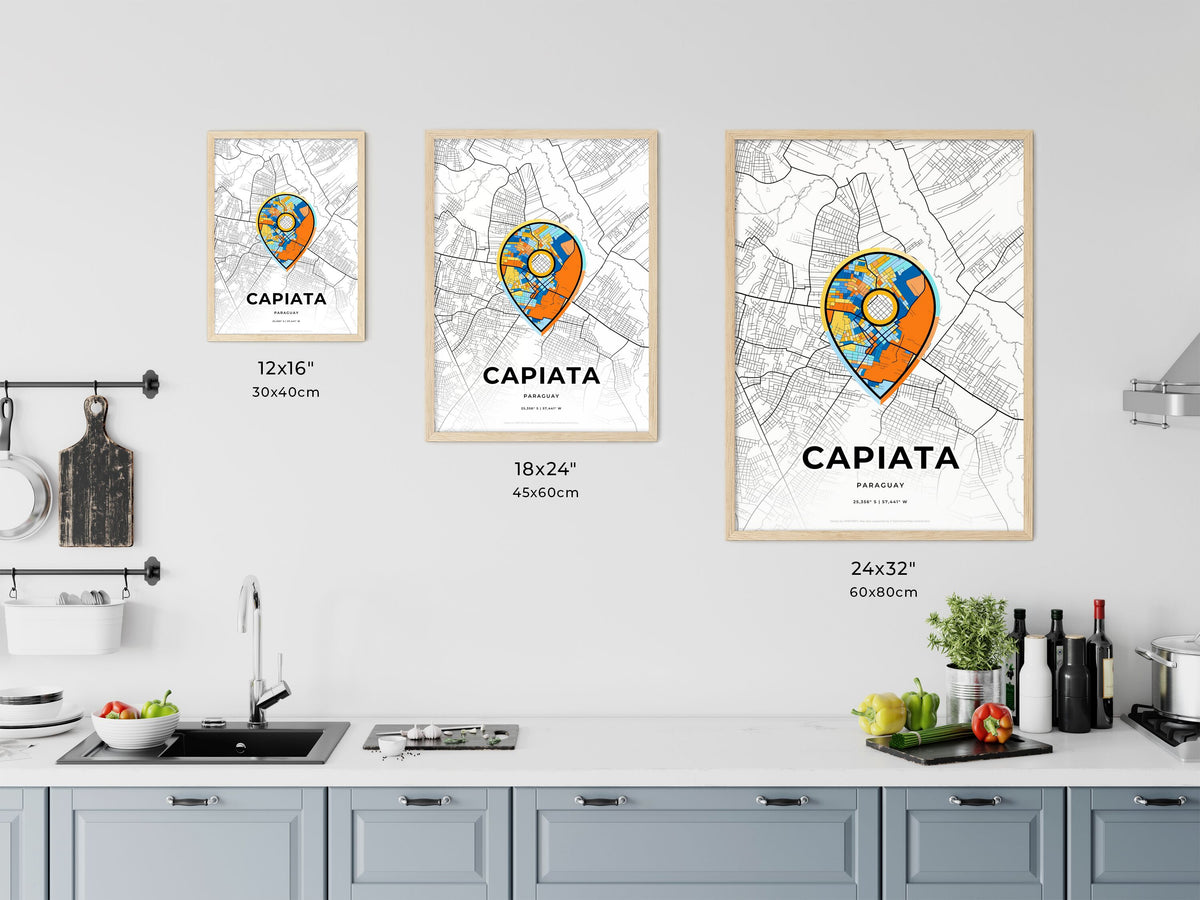 Capiata Paraguay art map size chart